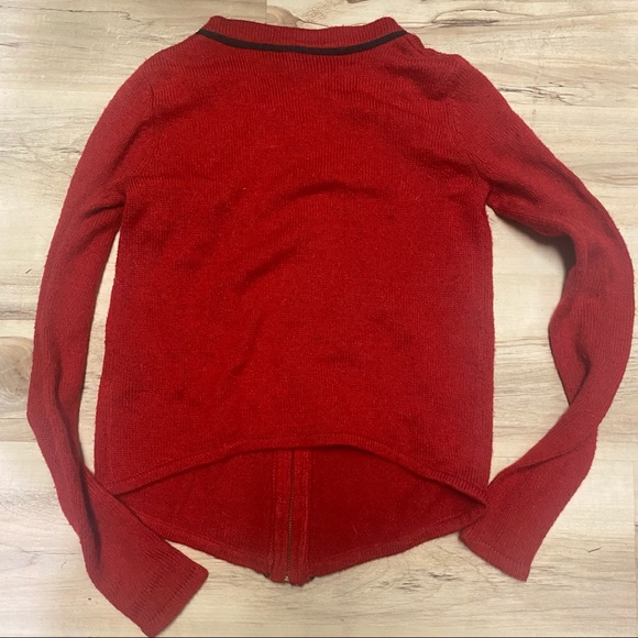 Red Zipper Cardigan/Light Jacket w/ Embellishments— Soft & Warm!!! - Picture 4 of 7